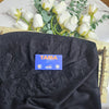 Black Swiss Lawn chadar featuring elegant black bow-style stonework along the border