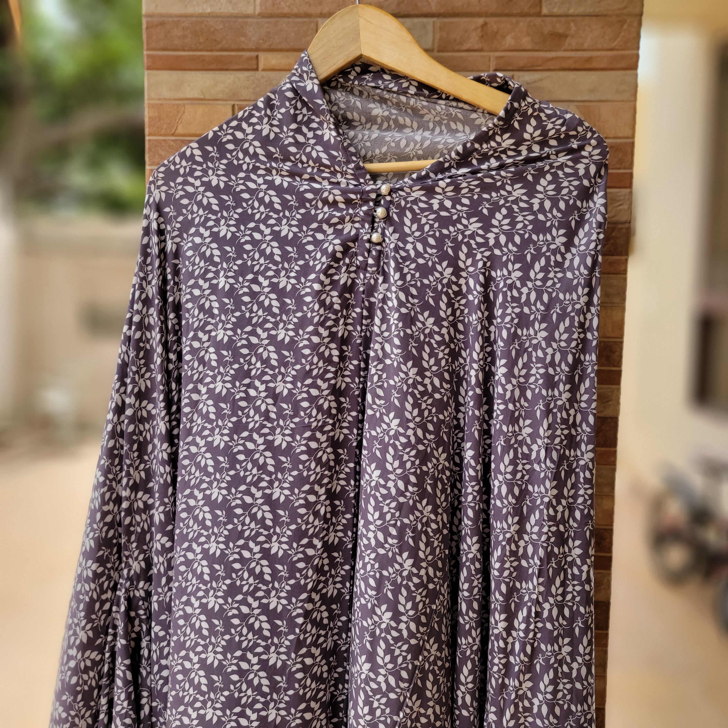 Grey Floral - Full Length