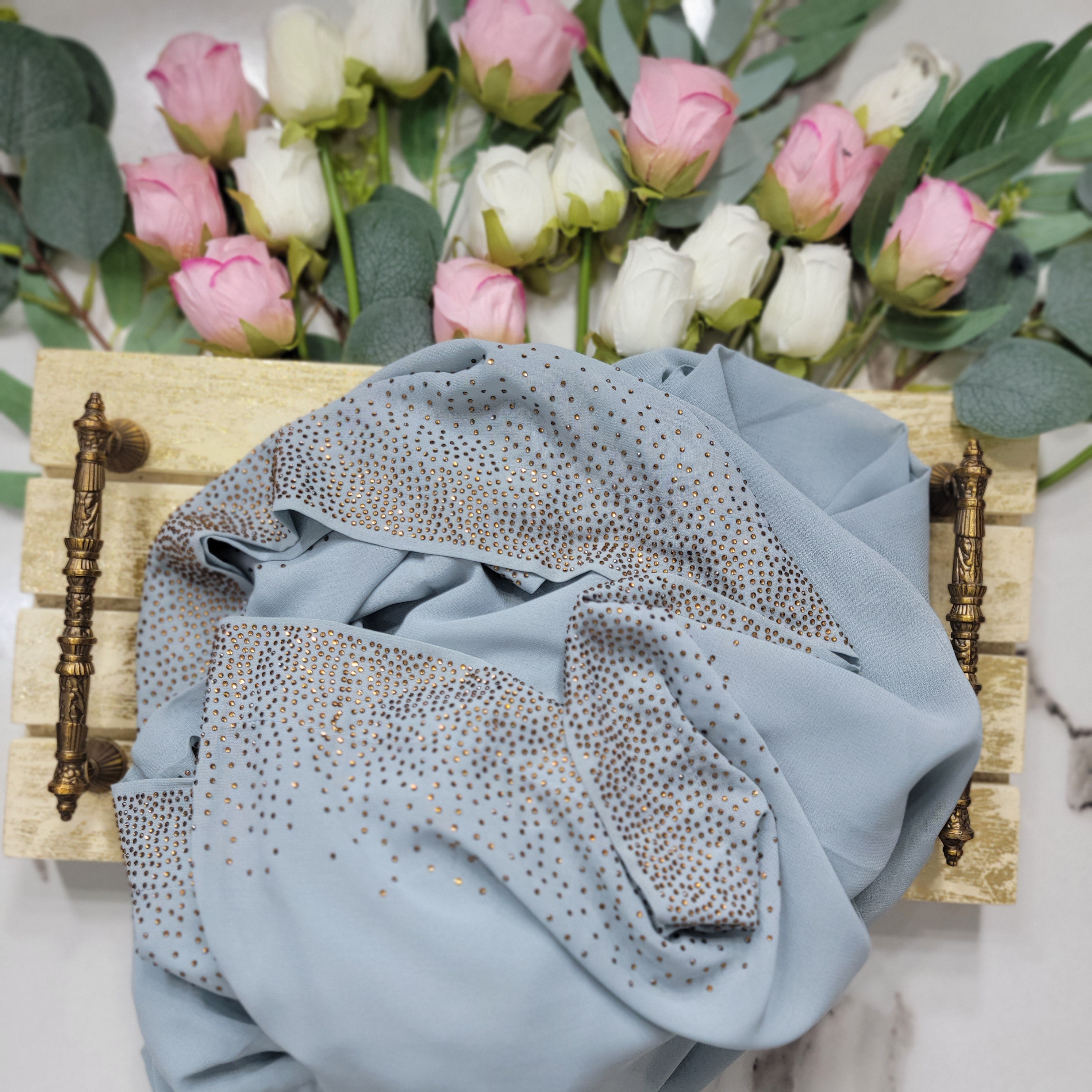 Rainy Stone Work - Korean Chiffon