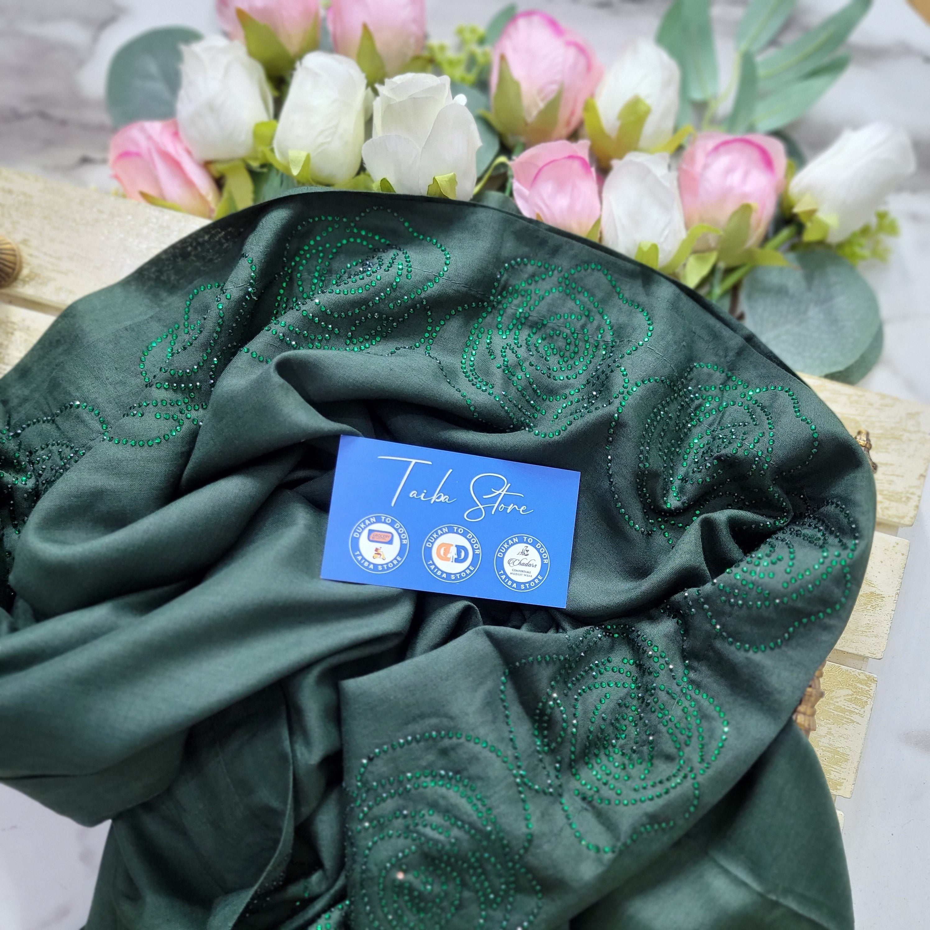 Rose Stone Work Chadar – Swiss Lawn Fabric