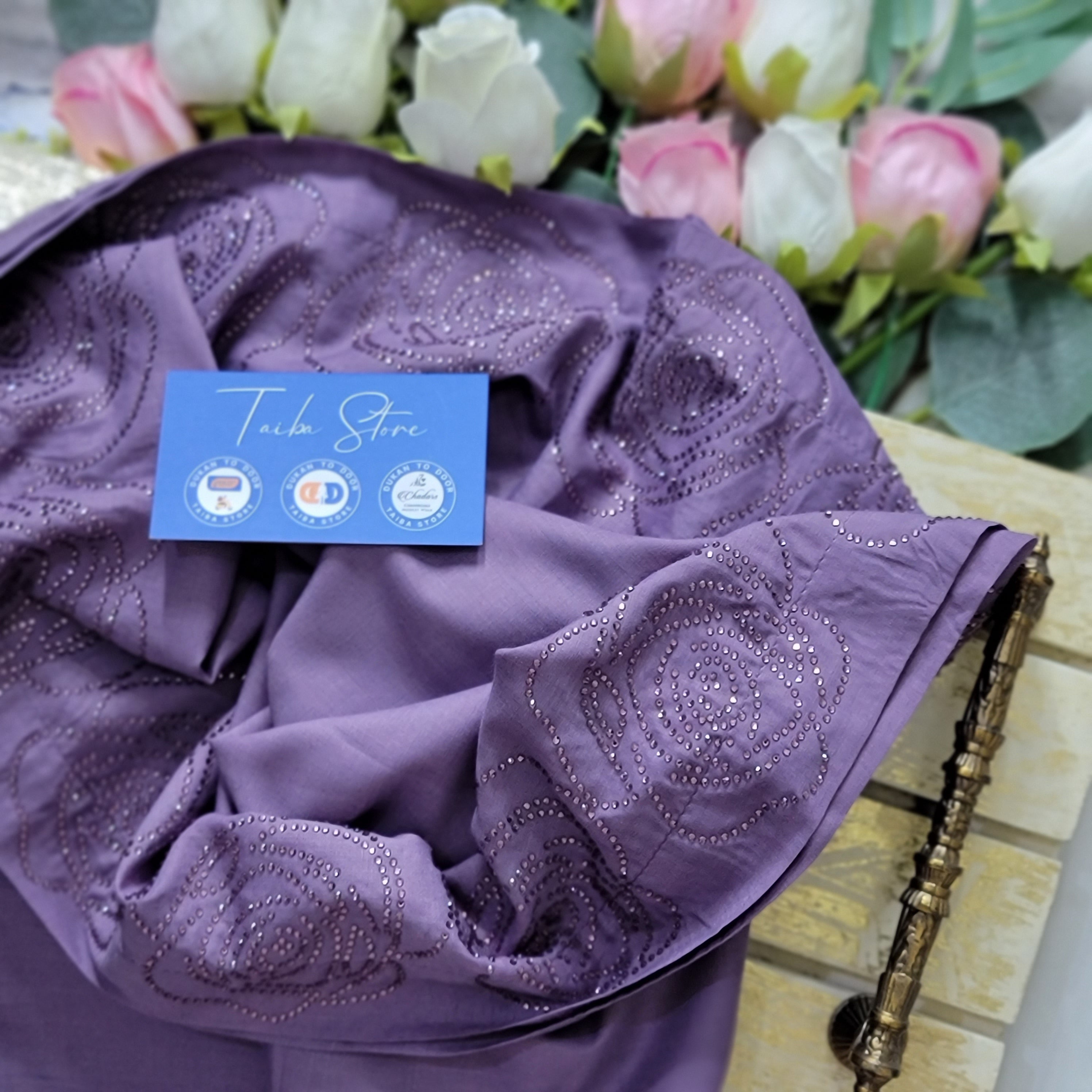 Rose Stone Work Chadar – Swiss Lawn Fabric