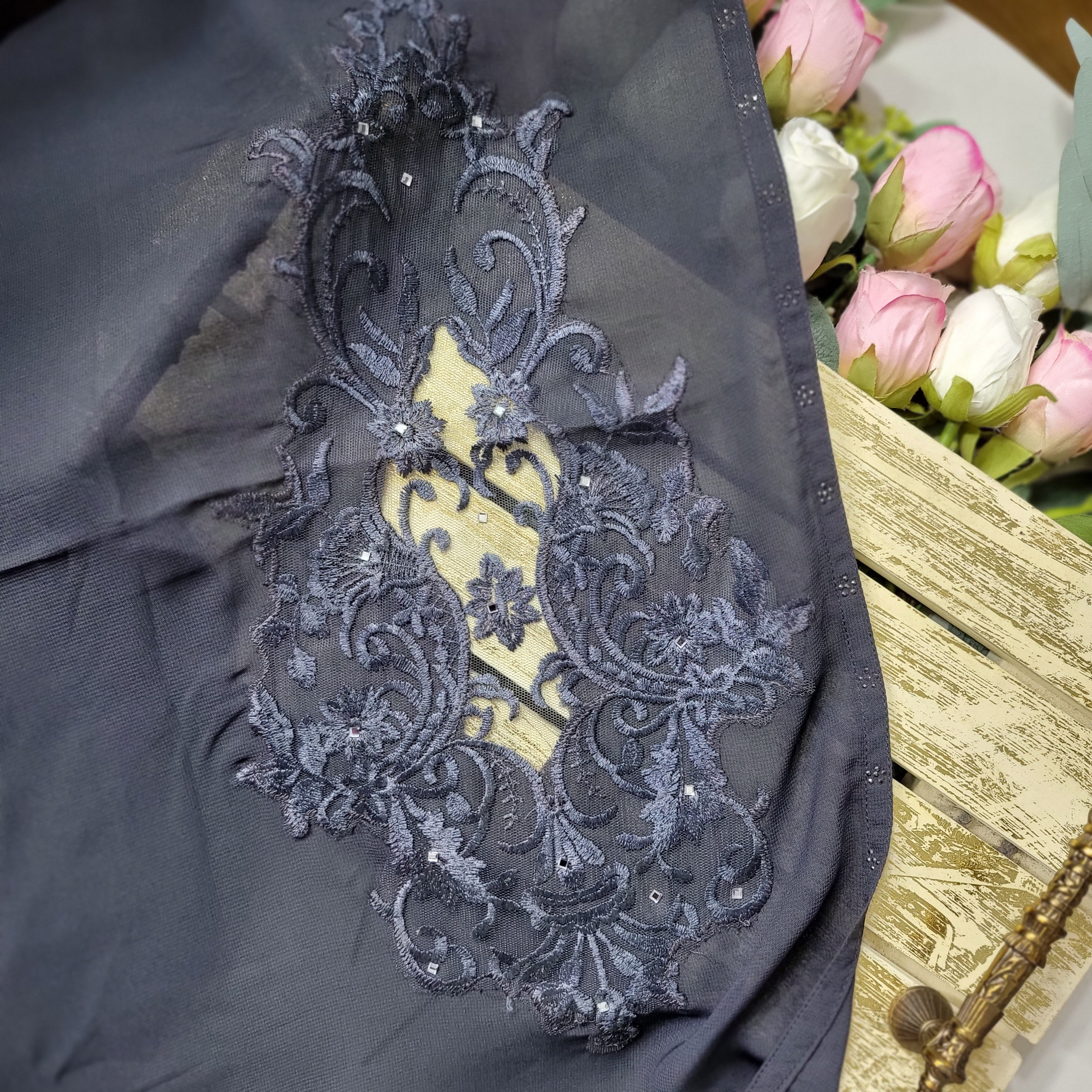 Charcoal Royale Applique