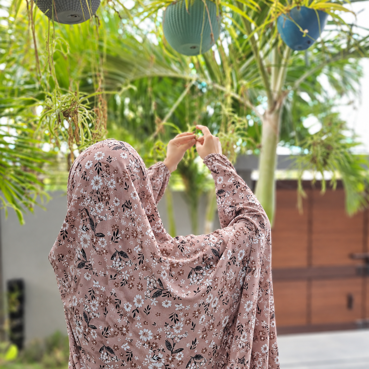 Rosy Brown Floral - Knee Length